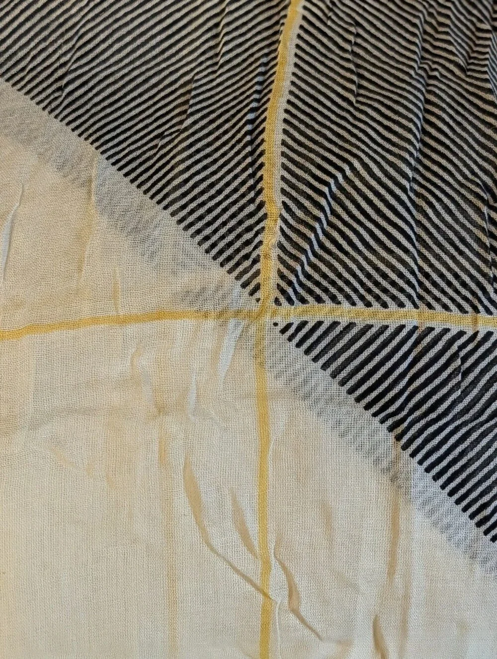 UNMADE Copenhagen 2016 Luxury Brushed Cotton Silk Shawl Wrap Gray Yellow 44